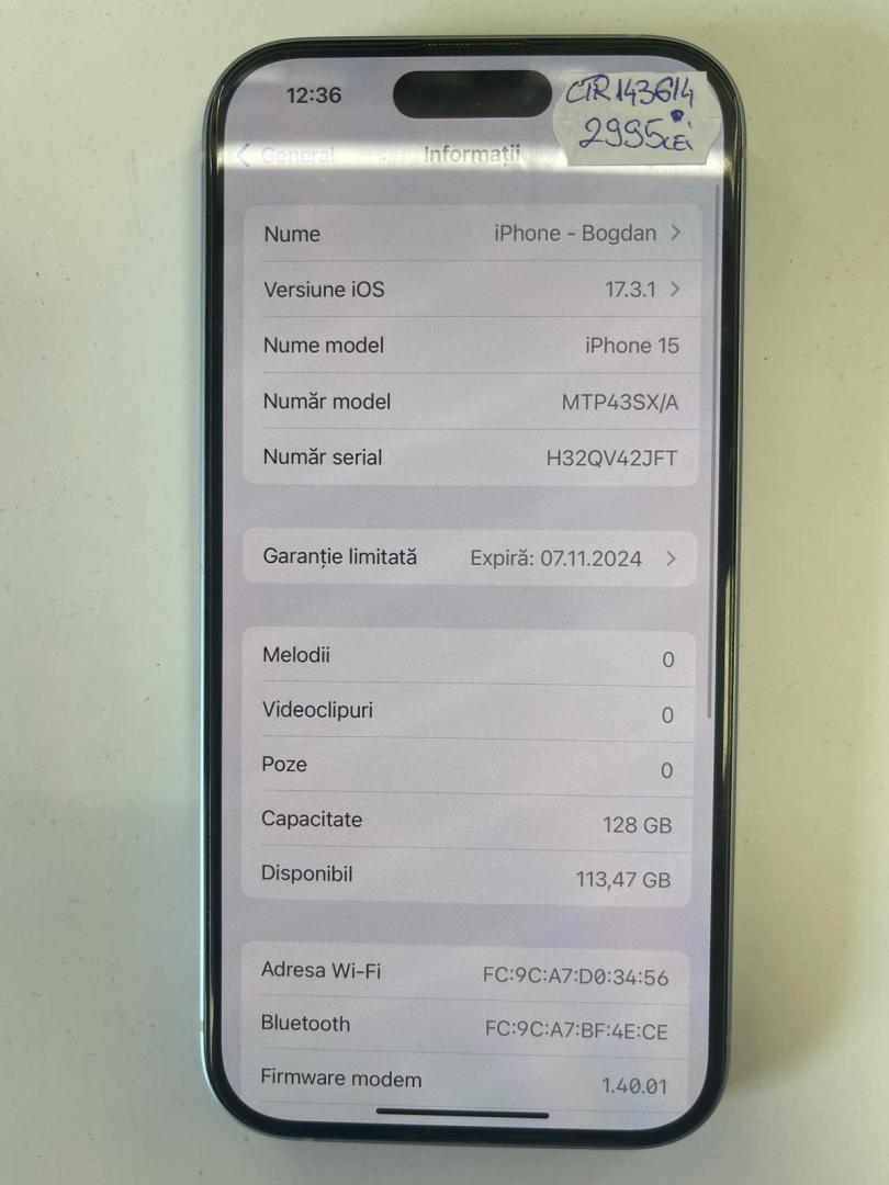  Apple iPhone 15, 128GB Factura+Garantie image 3