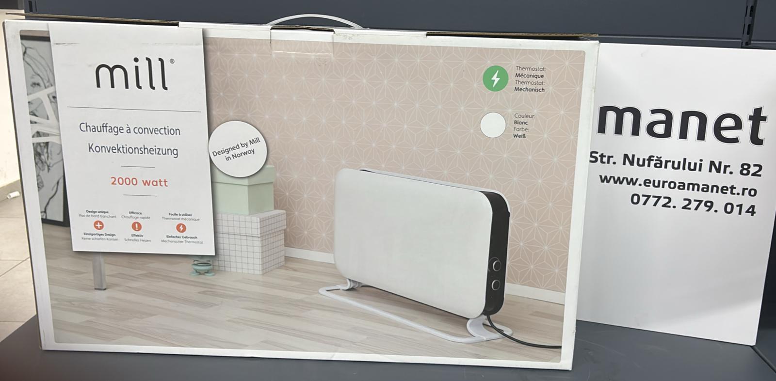 Convector electric de podea Mill SG2000MEC, 2000 W, 3 trepte de putere image 1