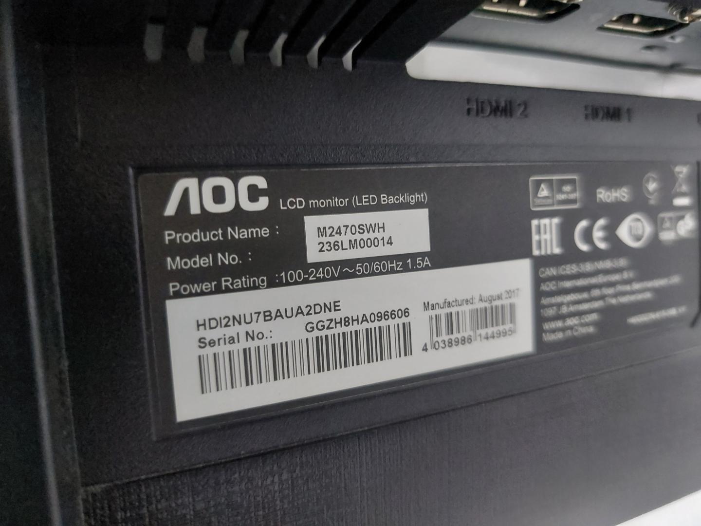 Monitor LED MVA AOC 23.6", M2470SWH, Negru image 4