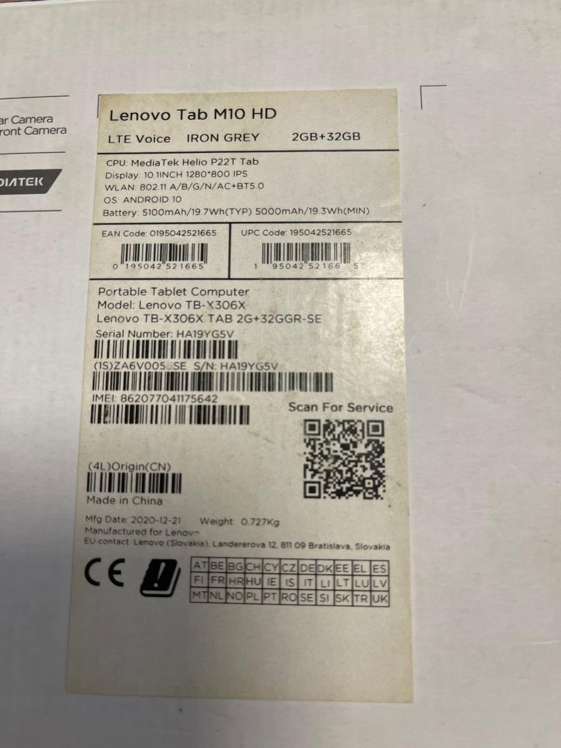 Tableta Lenovo Tab M10 HD (2nd Gen), Octa-Core, 10.1", 4GB RAM, 64GB, 4G159 image 4