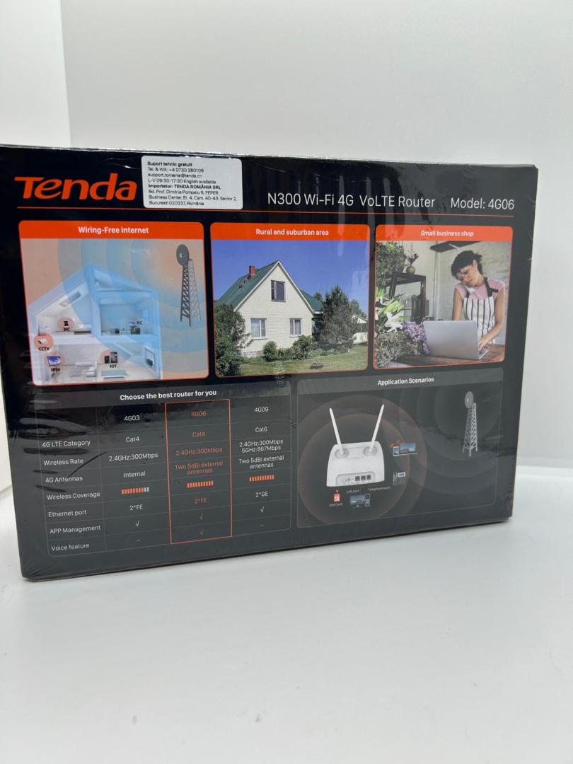 Router wireless Tenda 4G06, 4G VoLTE image 1