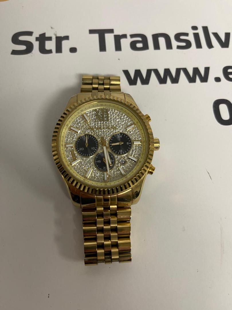 Ceas bărbați, Michael Kors, 44x13mm, oțel, cadran auriu image 2