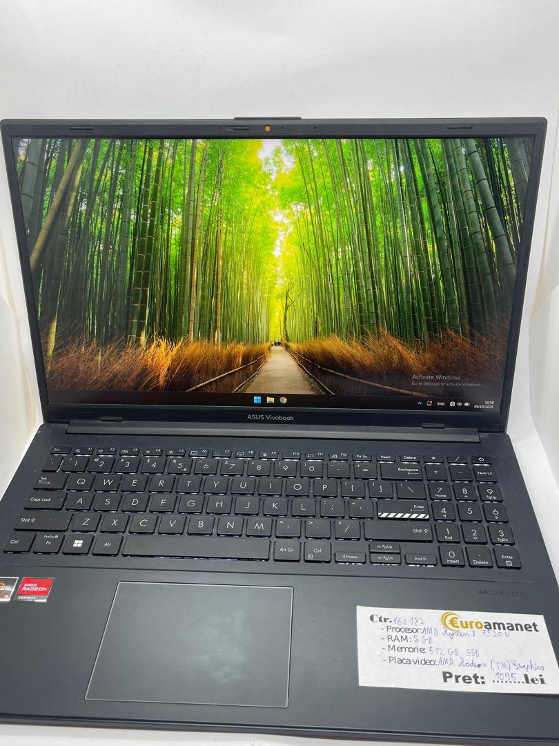 Laptop ASUS VivoBook Go 15 E1504FA, procesor AMD Ryzen 5 7520, 15.6", 8GB, 512GB SSD, AMD Radeon Graphics