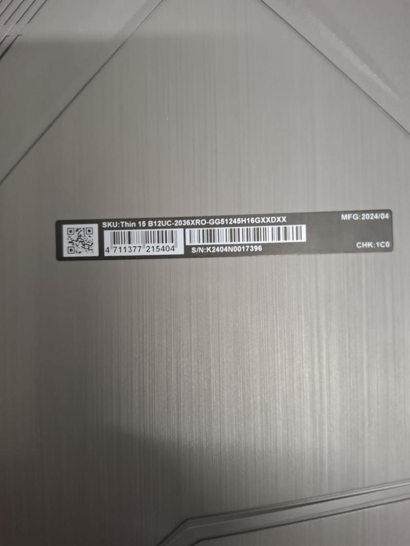 Laptop Gaming MSI Thin 15 B12UC-2036XRO image 2