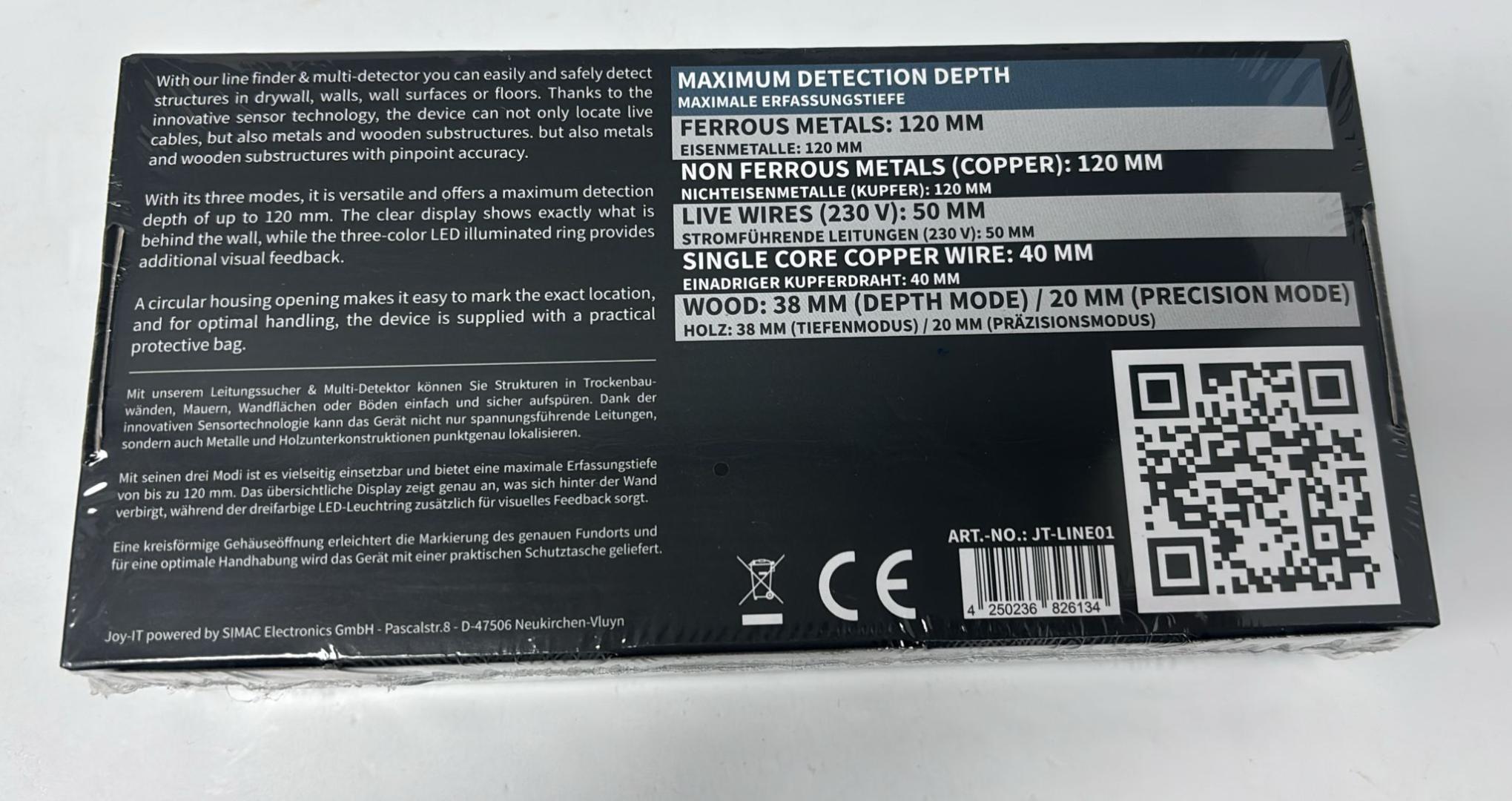 Scanner de perete si detector multiplu Joy-IT JT-LINE01 image 2