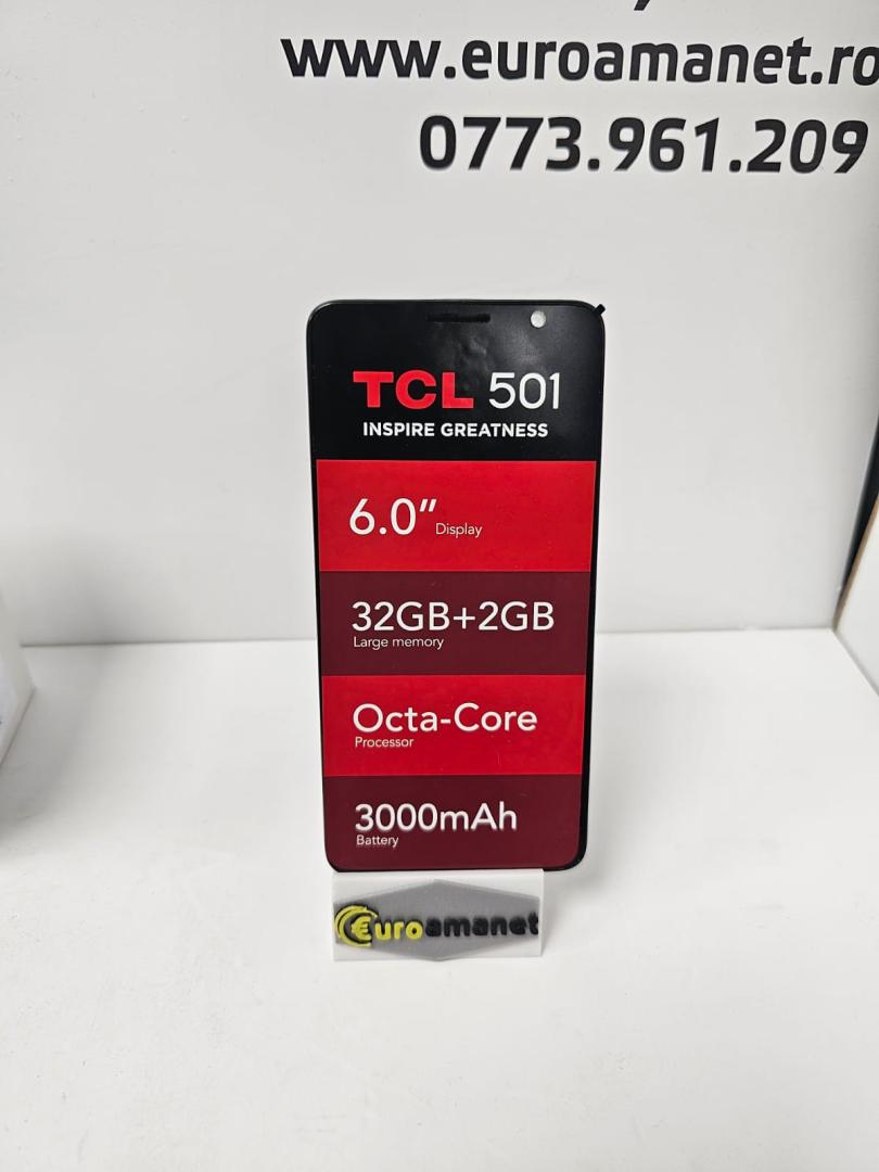Telefon mobil TCL 501, 2GB RAM, 32GB, 4G, Prime Black image 1