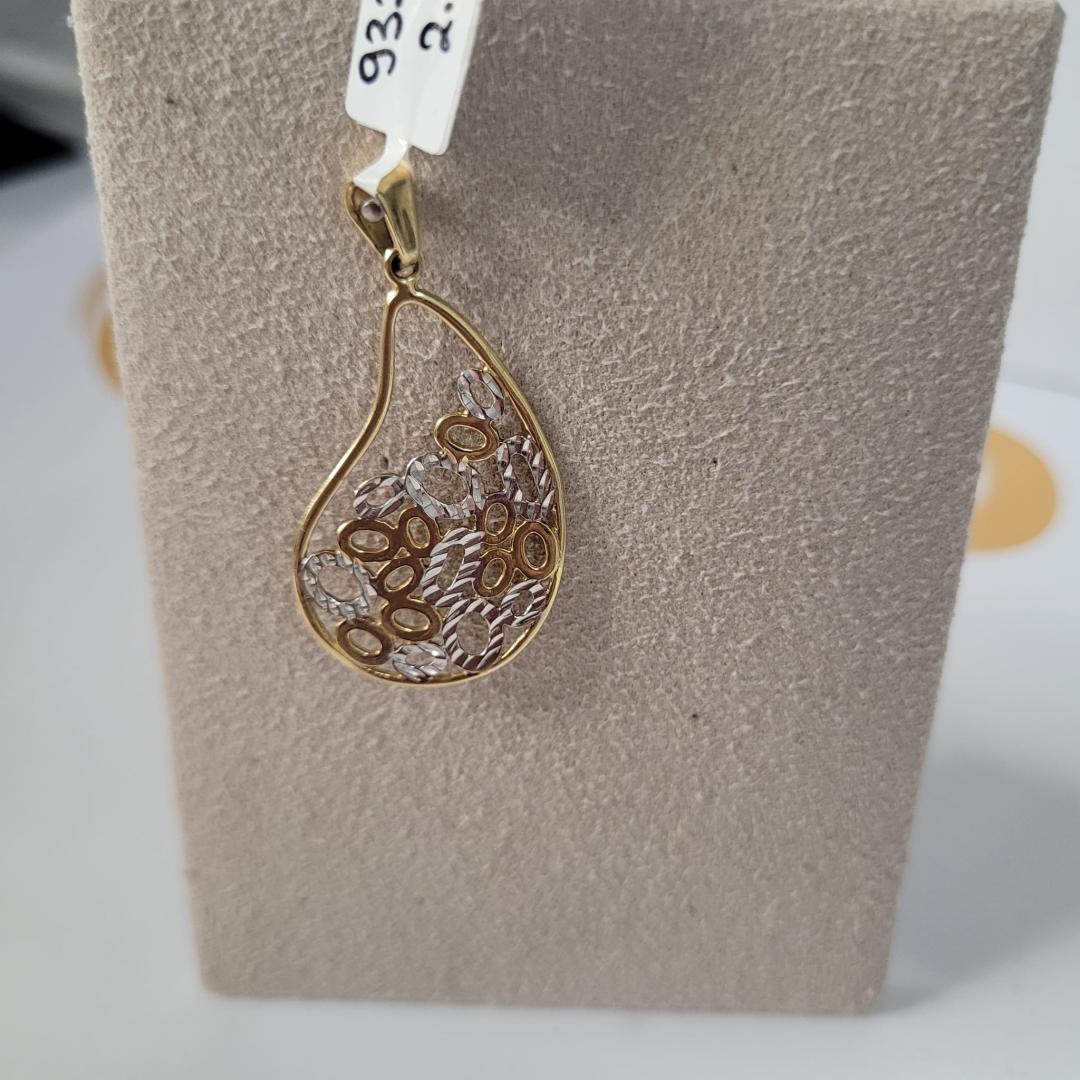 MEDALION AUR ALB SI GALBEN 14K image 1