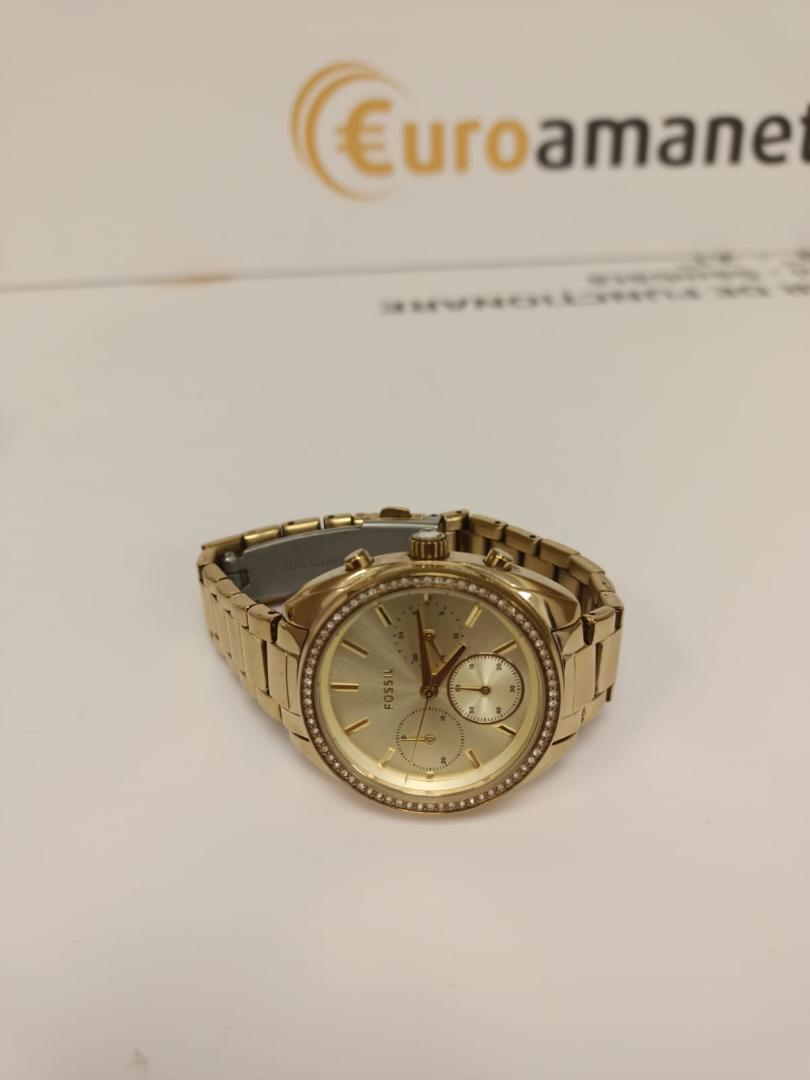 Fossil, Ceas cronograf decorat cu cristale, Auriu image 1