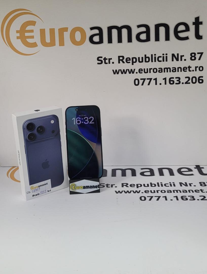 Telefon mobil Apple iPhone 17 Pro, 256GB, 5G, Deep Blue