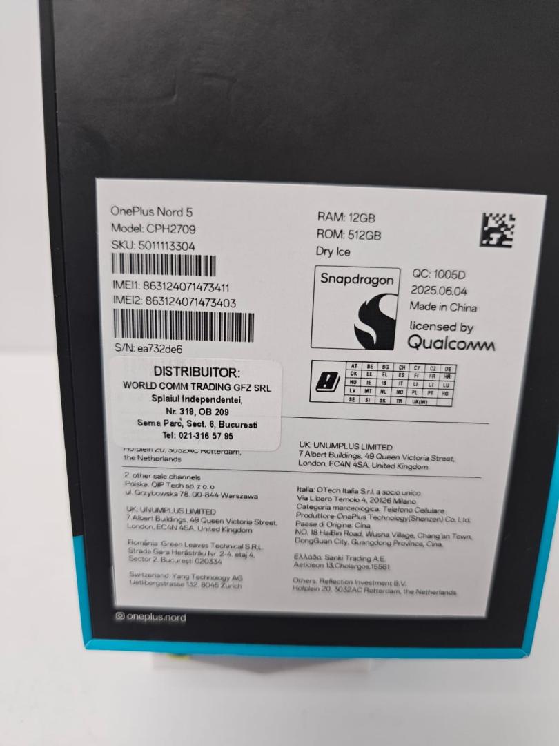 Telefon OnePlus Nord 5 Black Edition, Dual SIM, 12GB RAM, 512GB, 5G, Phantom Grey image 2