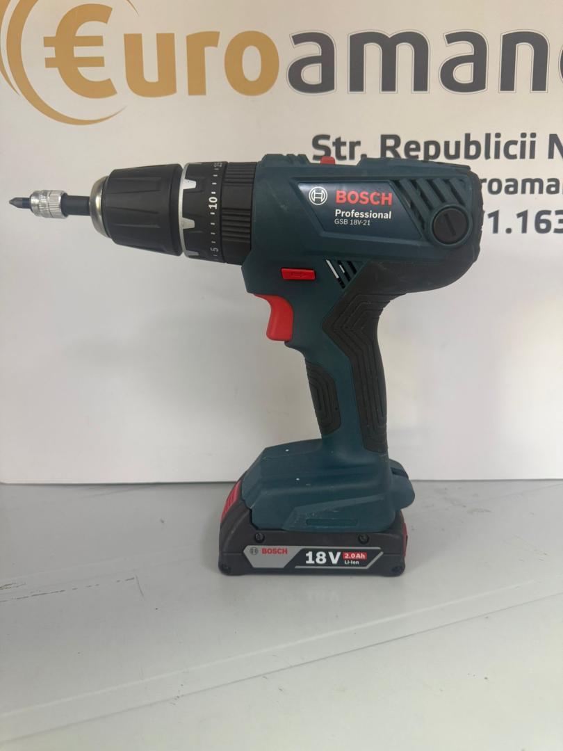 Masina De Gaurit Combinata Cu Acumulator Bosch Professional 18V System Gsb 18V-21 (Inclusiv 2X Baterii De 2, 0 Ah, Set De Accesorii De 40 De Piese, L-Boxx) -  image 2