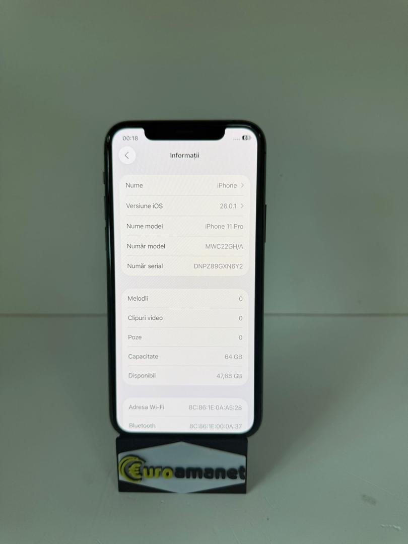 Telefon mobil Apple iPhone 11 Pro, 64GB, Space Grey