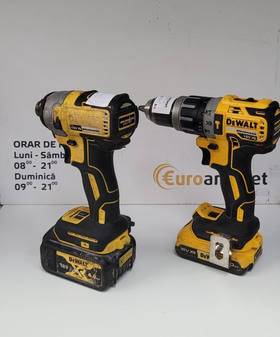 SET Masina compacta de gaurit si insurubat (bormasina) pe accumulator cu percutie Dewalt  image 1