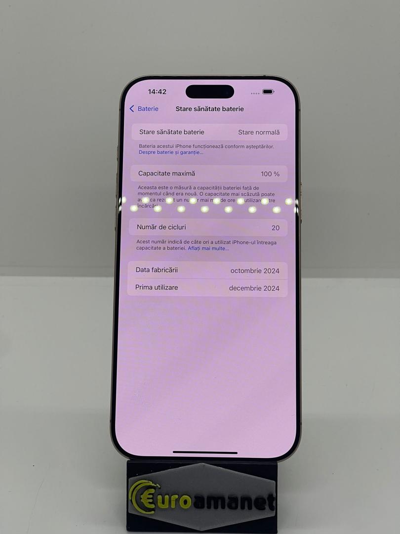 elefon mobil Apple iPhone 16 Pro Max, 256GB, 5G, 100% Baterie image 2