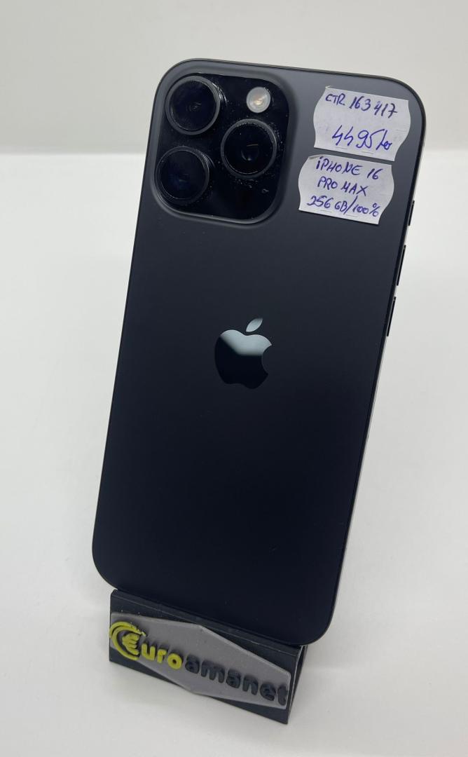 Telefon mobil Apple iPhone 16 Pro Max, 256GB, 5G, Black Titanium, 100% Baterie image 1