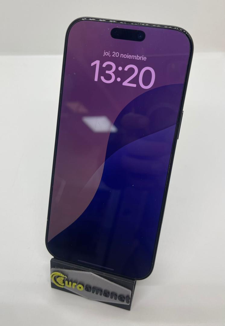 Telefon mobil Apple iPhone 16 Pro Max, 256GB, 5G, Black Titanium, 100% Baterie