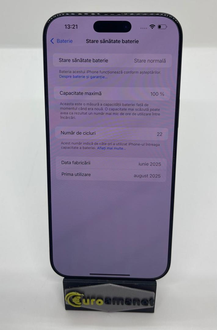 Telefon mobil Apple iPhone 16 Pro Max, 256GB, 5G, Black Titanium, 100% Baterie image 2