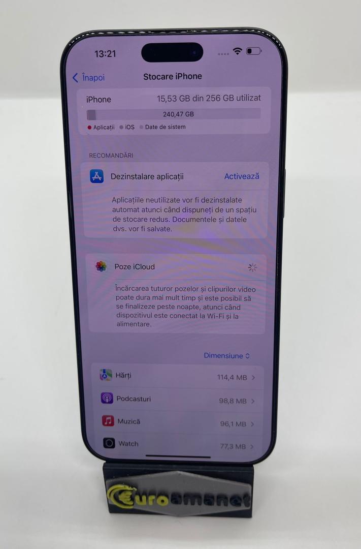 Telefon mobil Apple iPhone 16 Pro Max, 256GB, 5G, Black Titanium, 100% Baterie image 3