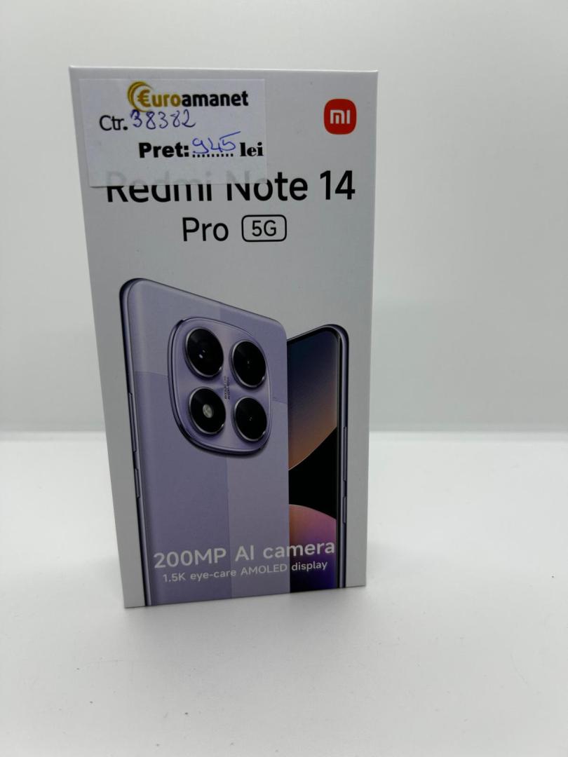 Telefon Xiaomi Redmi Note 14 Pro, 8GB RAM, 256GB, Midnight Black sigilat