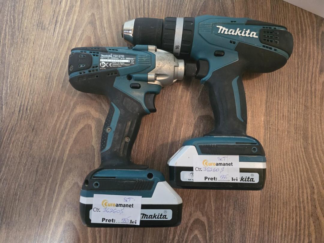 Set Makita mașină de găurit cu percuție+mașină de înșurubat cu impact 18V image 2