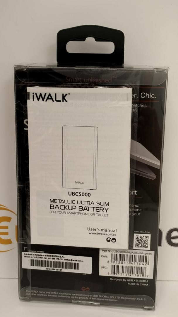 Acumulator extern iWalk Chic 5000, 5000 mAh, USB, Negru image 1