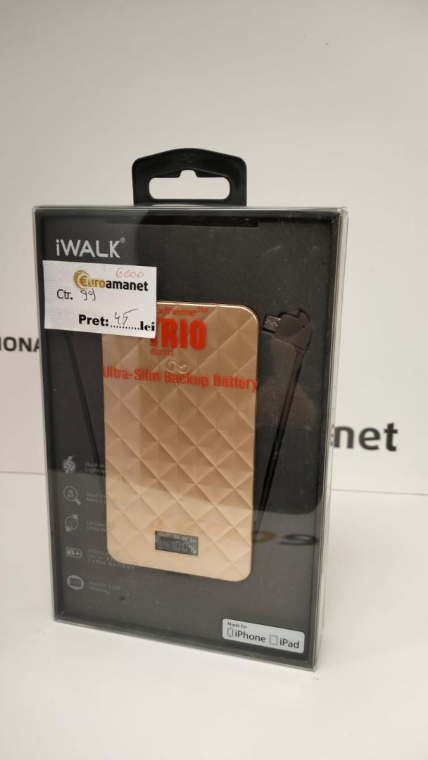 Acumulator extern iWalk Extreme Trio 6000, 6000 mAh, Auriu