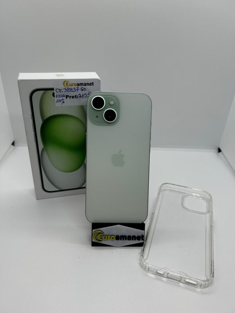 Telefon Apple iPhone 15, 128GB, 5G, Green B.100% image 3