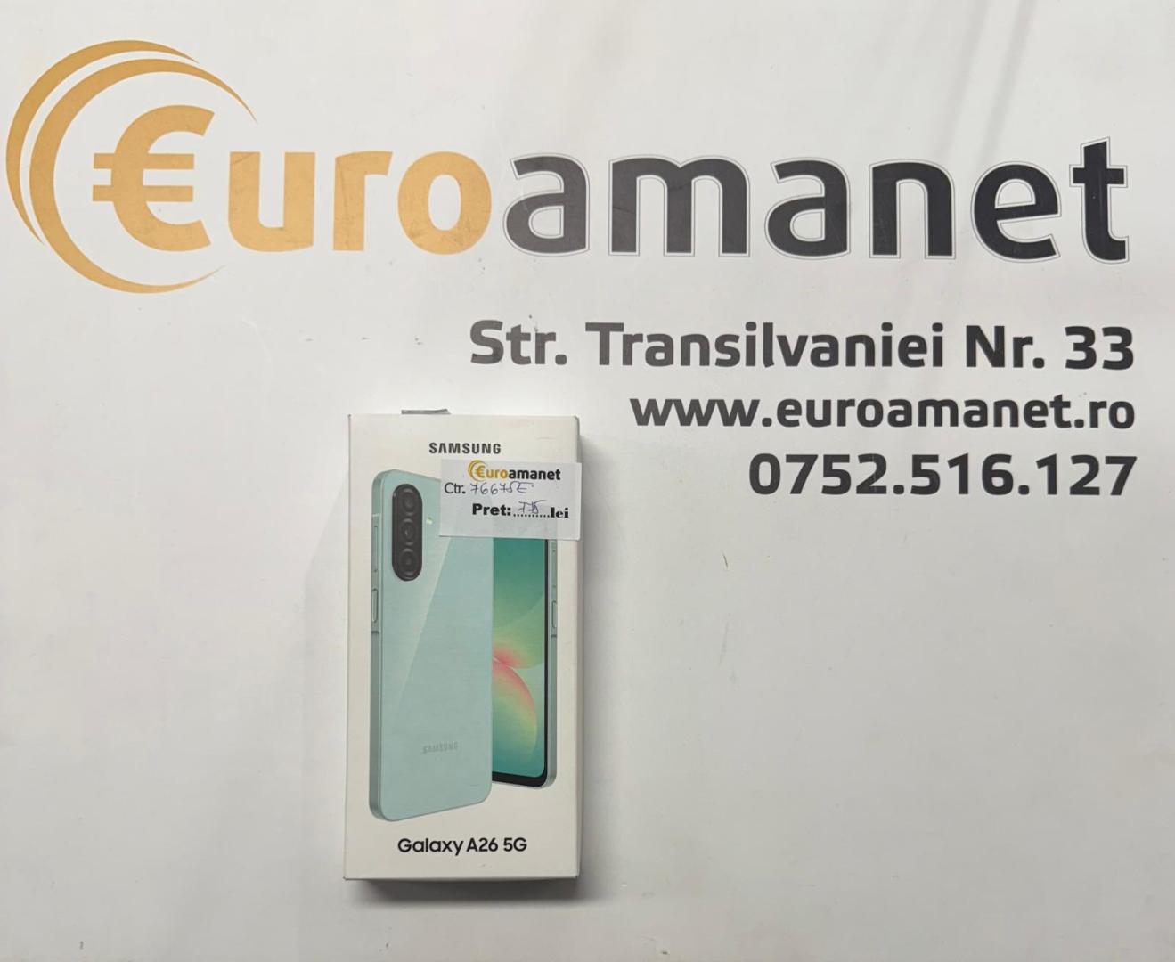 Telefon Samsung Galaxy A26, Dual SIM, 6GB RAM, 128GB, 5G, Mint