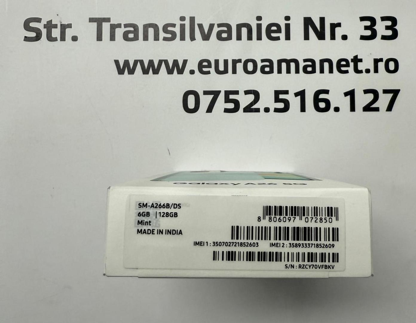 Telefon Samsung Galaxy A26, Dual SIM, 6GB RAM, 128GB, 5G, Mint image 1