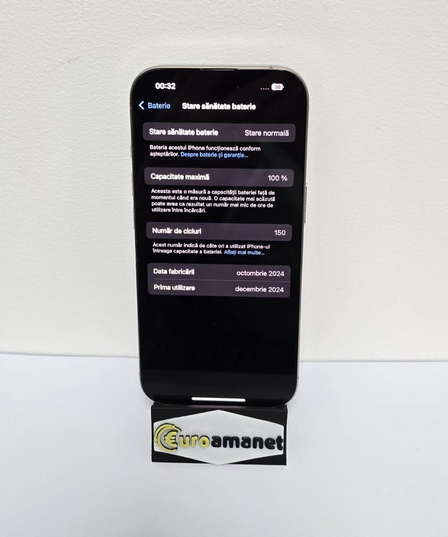 Telefon mobil Apple iPhone 16 Pro 128GB baterie 100% image 2