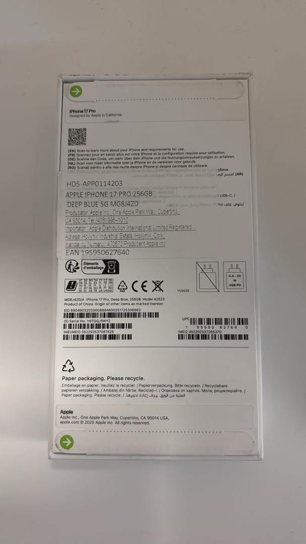 Telefon mobil Apple iPhone 17 Pro, 256GB, 5G ( Sigilat ) image 1