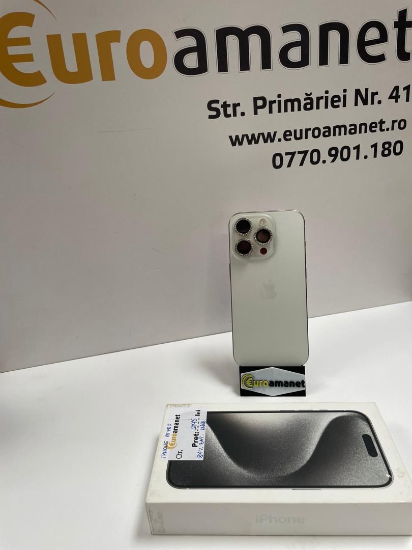 Telefon mobil Apple iPhone 15 Pro, 128GB, 5G, White Titanium image 6