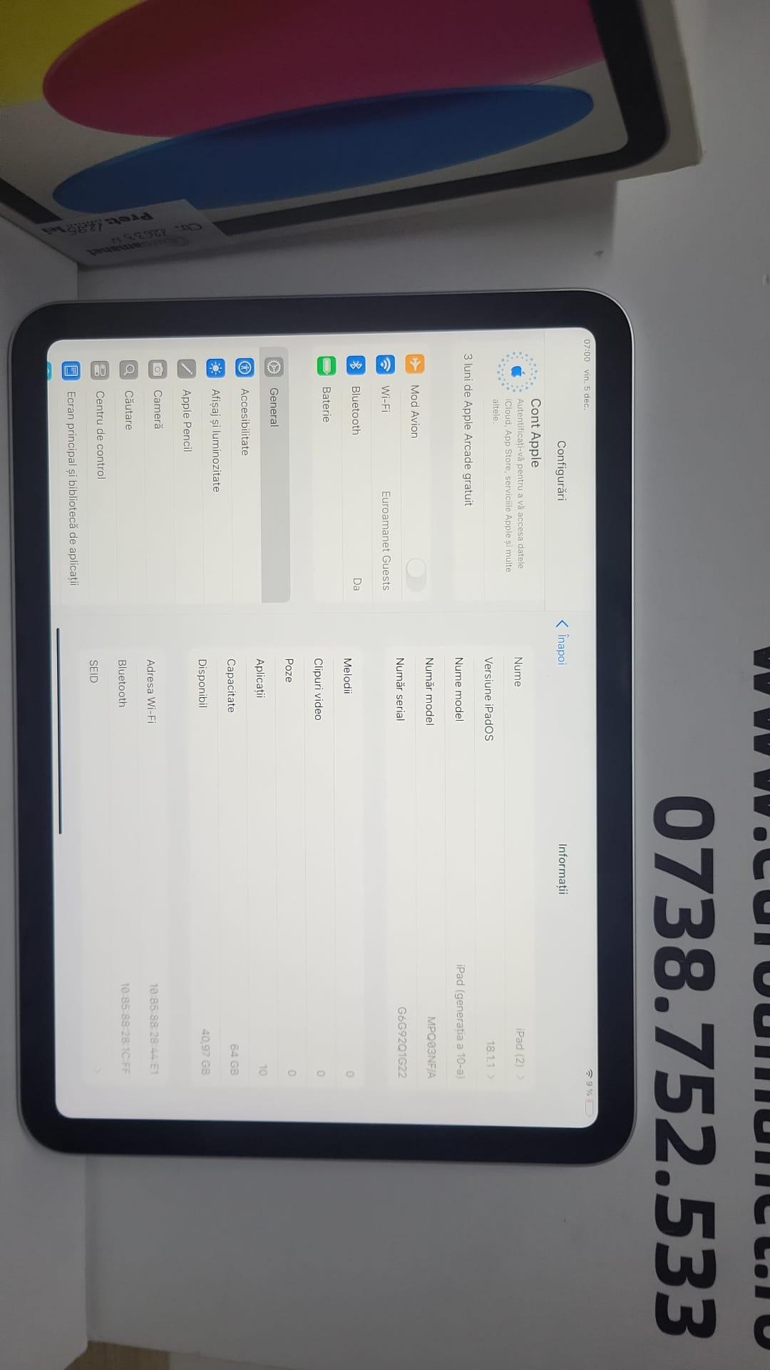 Apple iPad 10 (2022) v2, 10.9 ", 64GB, Wifi, Silver image 3