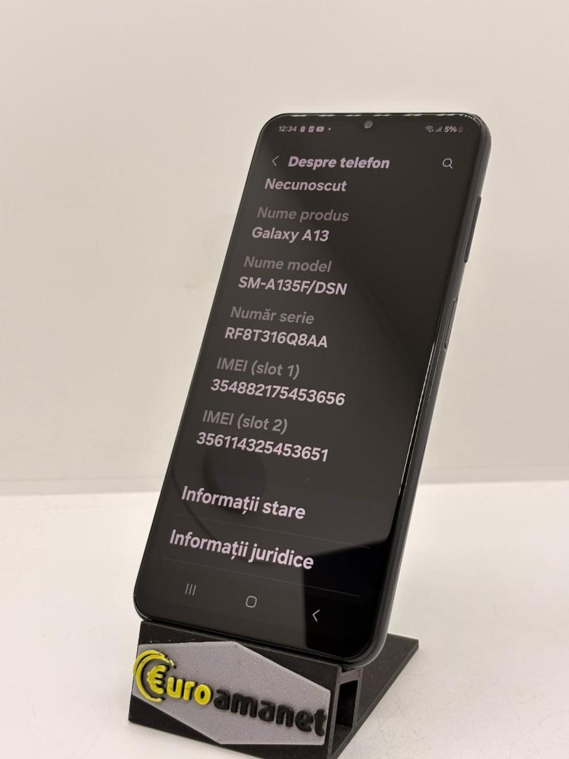 Telefon mobil Samsung Galaxy A13, 64GB, 4GB RAM, 4G, Nacho Black image 2