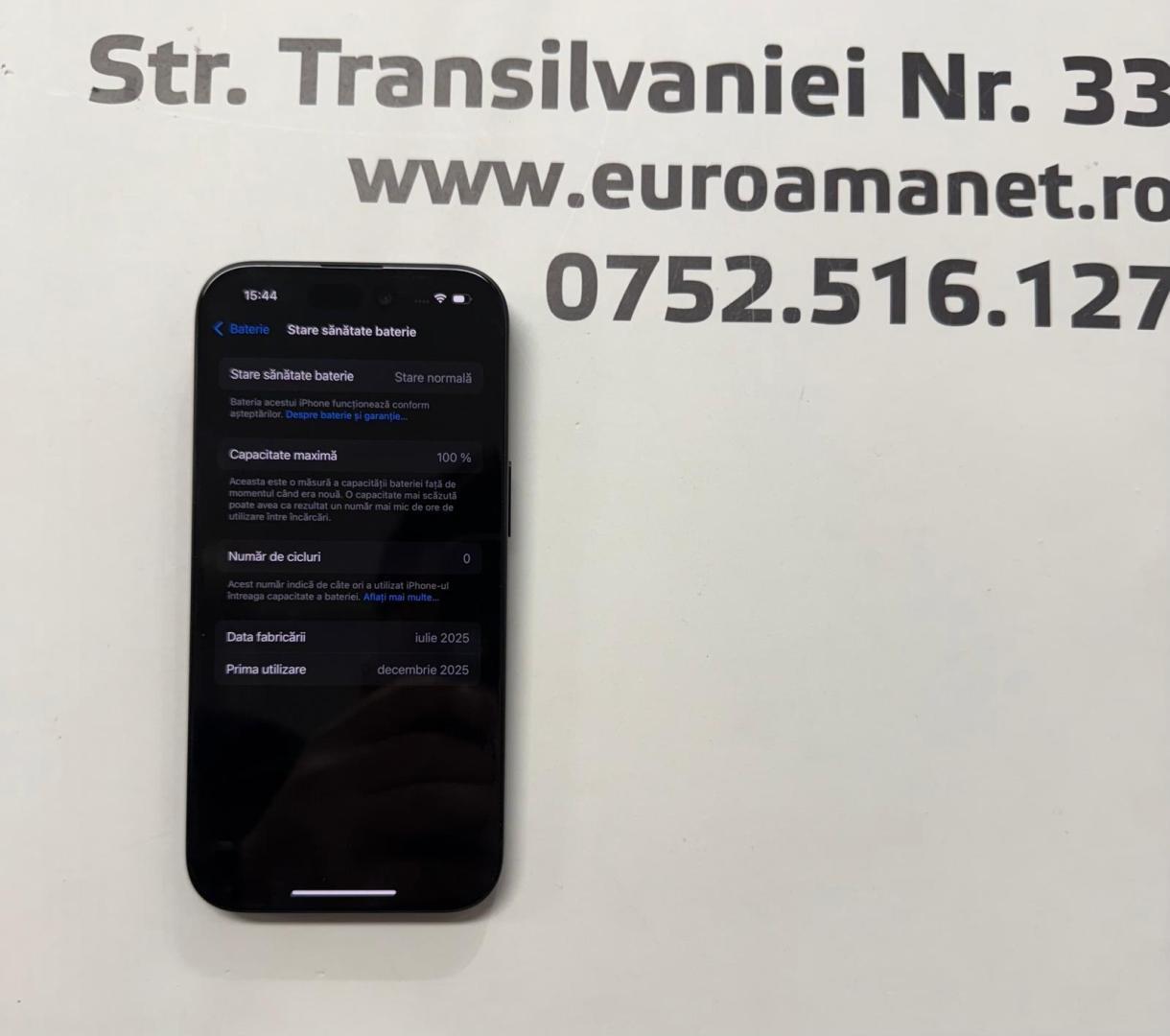 Telefon Apple iPhone 15, 128GB, 5G, Black Bat.100%, 0 cicluri de incarcare image 2
