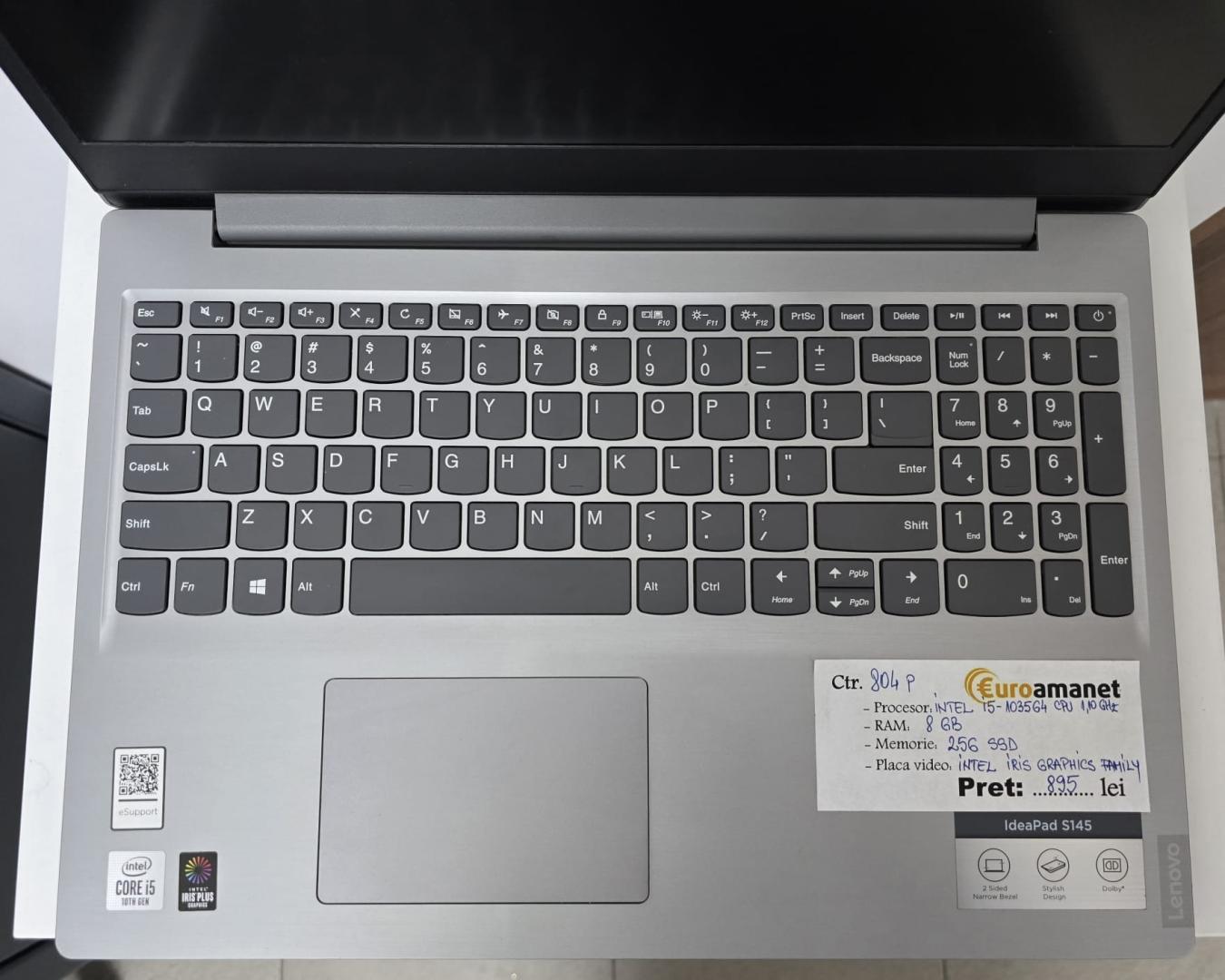 Laptop Lenovo IdeaPad S145, 8GB RAM, 256GB SSD, Intel Core I5-1035G4 image 1