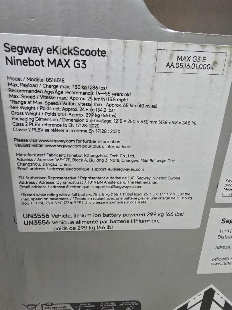 Trotineta electrica Segway Ninebot MAX G3, 500W, 75km, 11", neagra, cu amortizare si lumini LED image 5