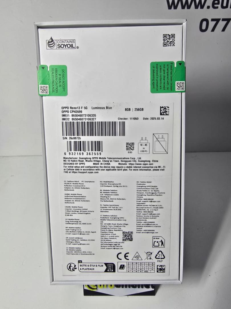 Oppo Reno13 F, 5G, Dual SIM (8/256GB), Albastru Luminous SIGILAT image 3