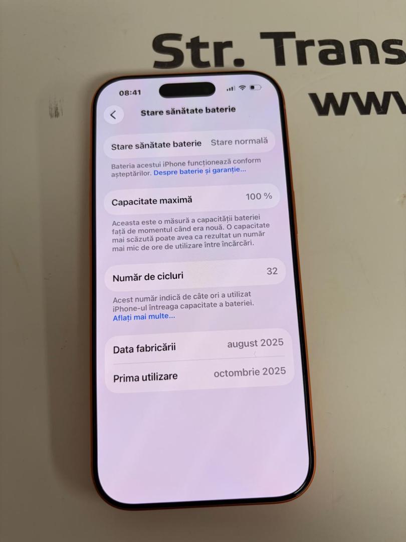 Telefon Apple iPhone 17 Pro, 256GB, 5G, Cosmic Orange bat.100% image 1