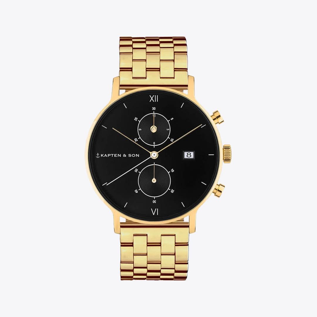 Ceas Kapten&Son Chrono Gold Black Steel