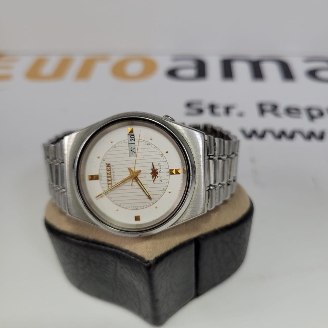 Citizen, Ceas analog din otel inoxidabil cu cadran cu logo, Argintiu image 1