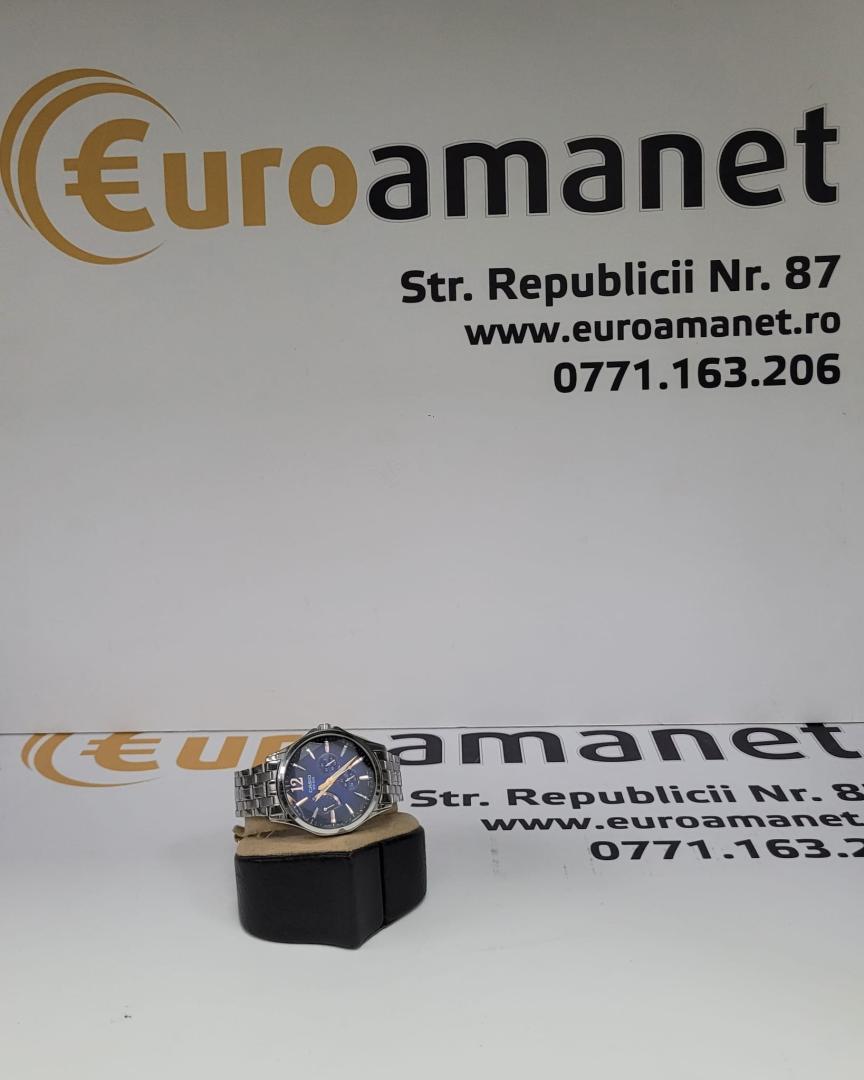 Ceas Casio EDIFICE Classic Chronograph EFR-552D-2AVUEF, Quartz, cronograf, rezistent la apa 10 ATM, albastru, bratara otel inoxidabil
