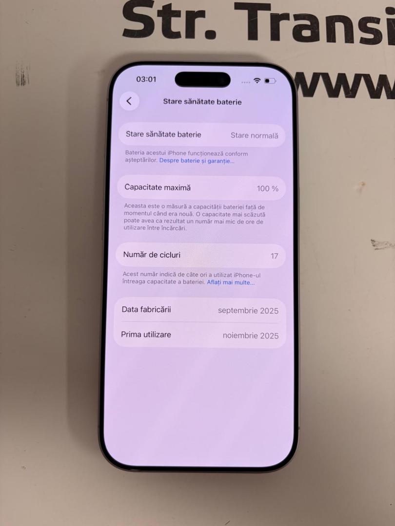 Telefon Apple iPhone 17, 256GB, 5G, Lavender bat.100% image 2