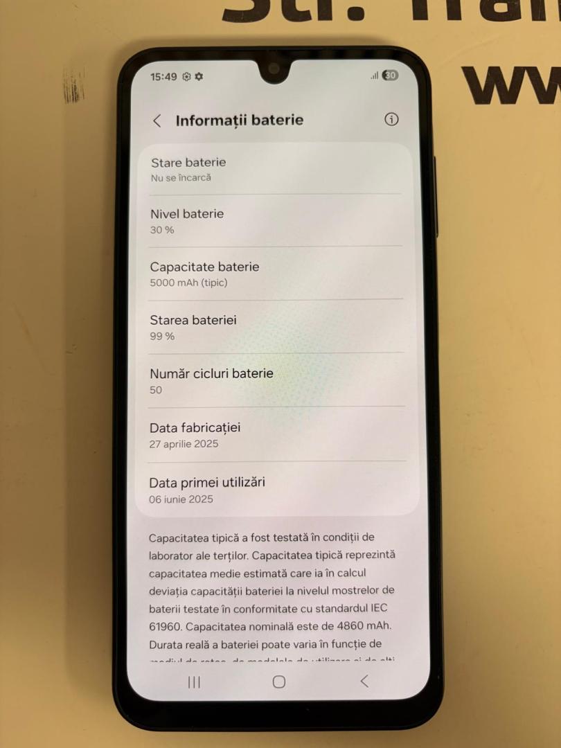 Samsung Galaxy A16, Dual SIM, 128GB, 4GB RAM, 4G, Black bat.99% image 3