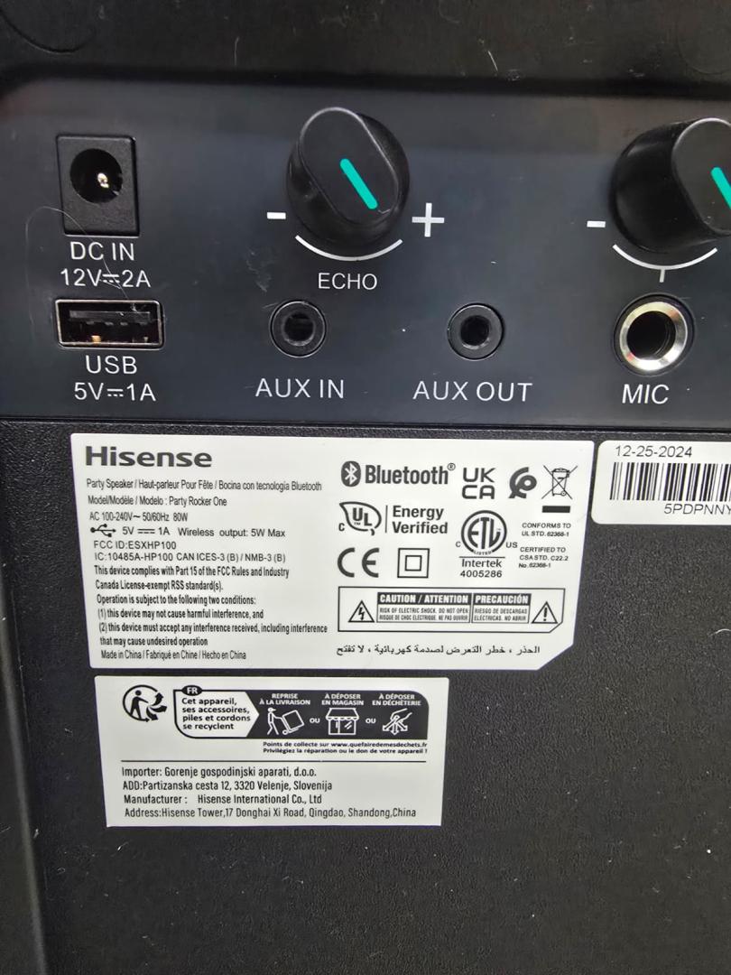 Boxa, Hisense, Party Rocker One Plus 2.0 CH, 300W, Bluetooth image 4