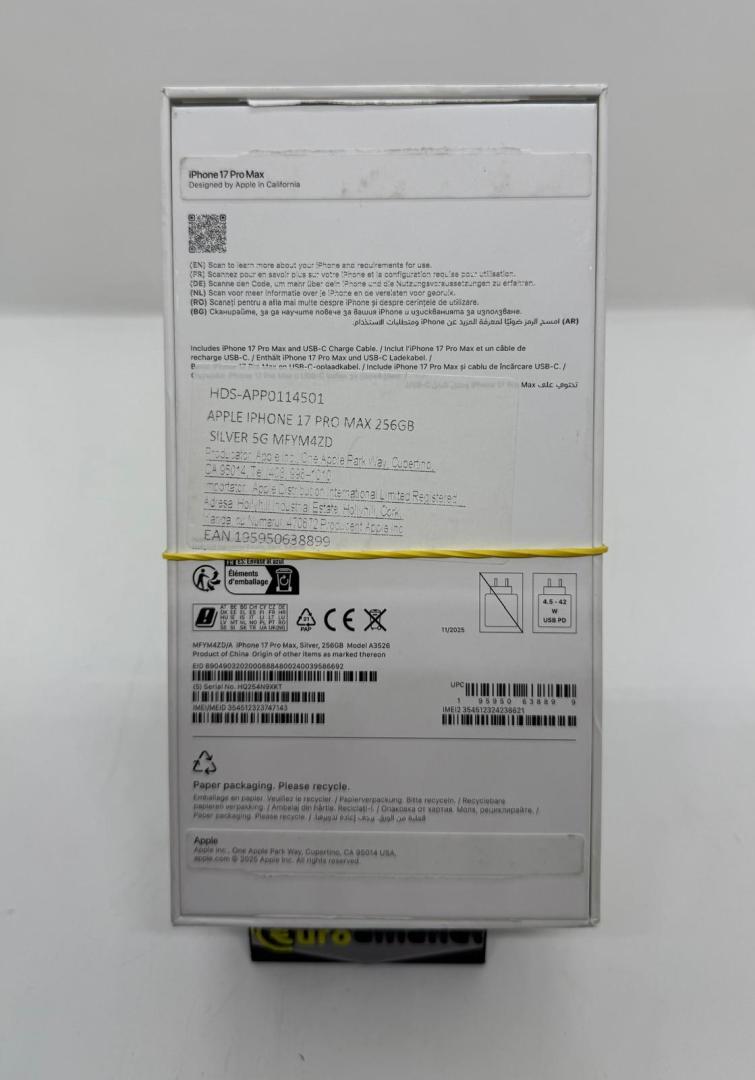 Telefon mobil Apple iPhone 17 Pro Max, 256GB, 5G, Silver, NOU image 1