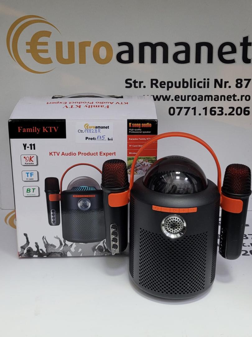 Set Karaoke cu 2 Microfoane, Bluetooth, Wireless, Portabil, 10W,