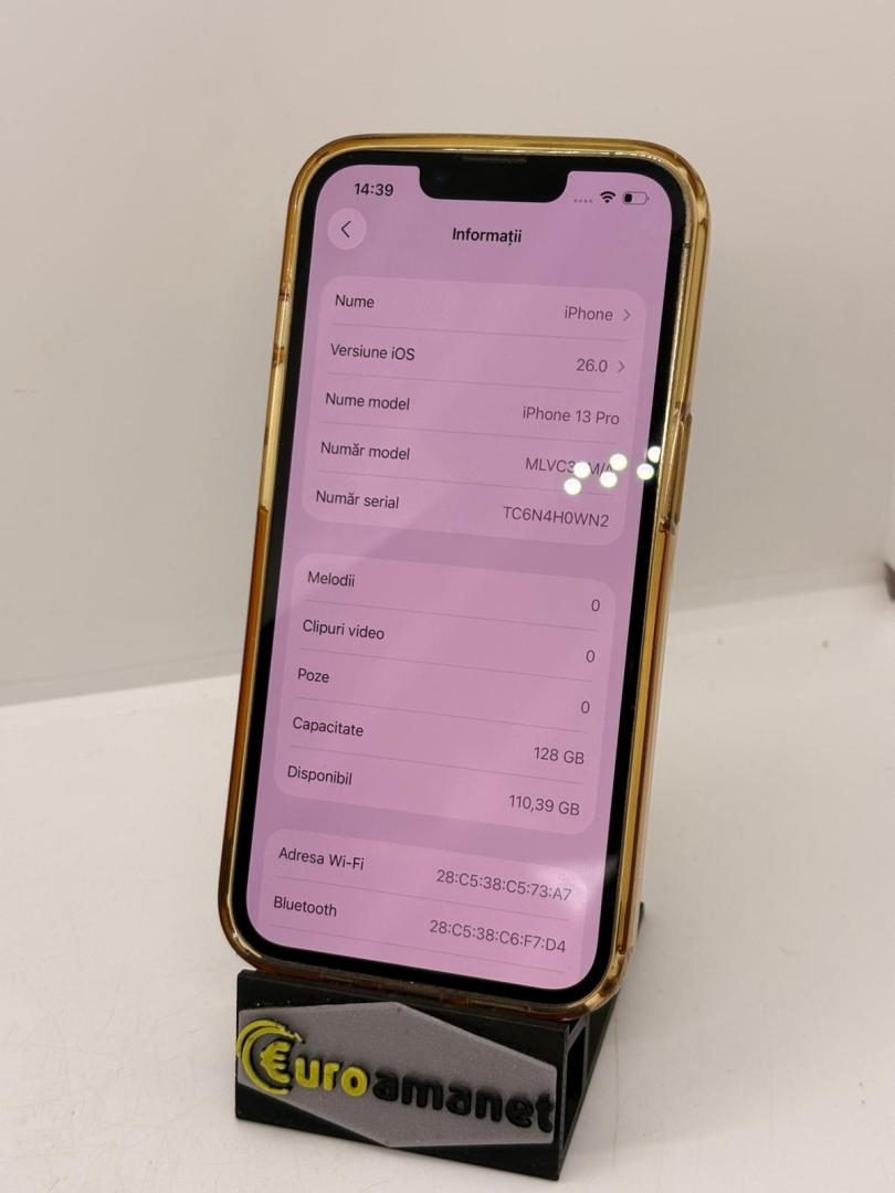 Telefon mobil Apple iPhone 13 Pro, 128GB, 5G, 81% Baterie image 3