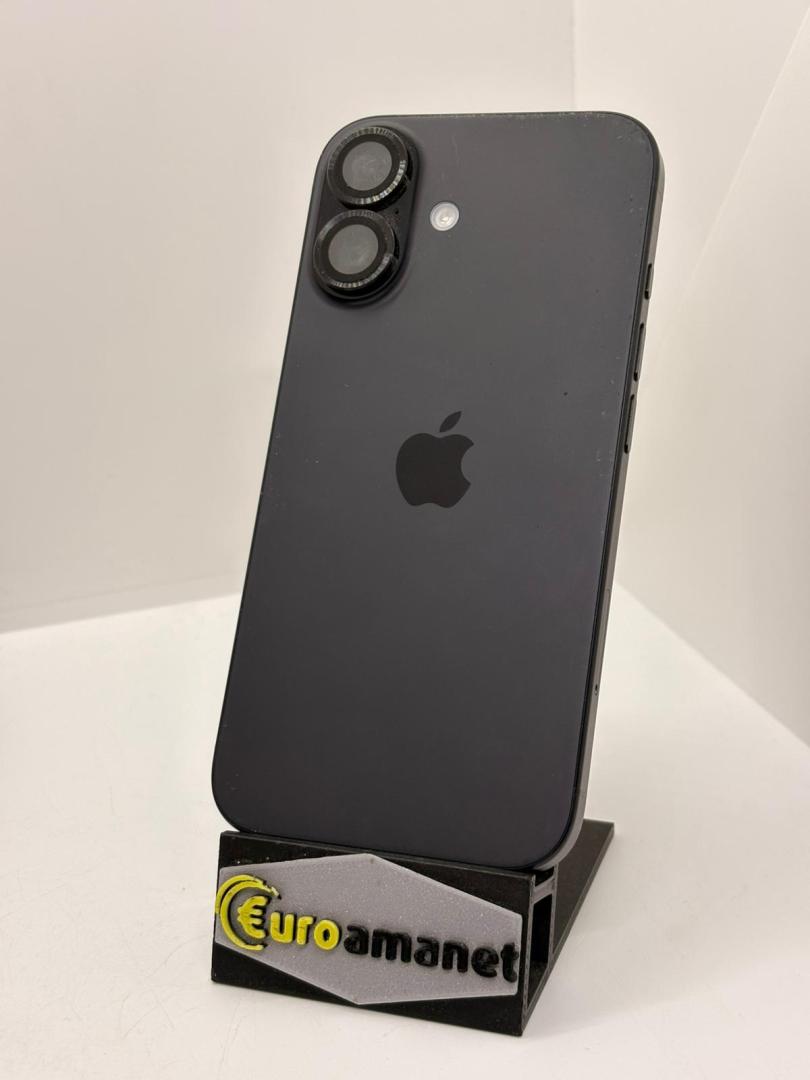 Telefon mobil Apple iPhone 16, 128GB, 5G, Black, 100% Baterie image 1