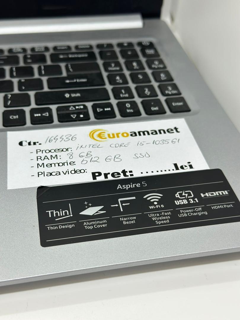 Laptop Acer Aspire 5 A515-55, Intel Core i5-1035G1, 15.6", 8GB, 512GB SSD image 1